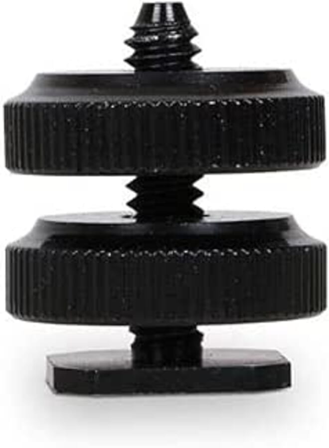Dual Nuts Flash Digital Camera Hot Shoe Adapter (1/4in)